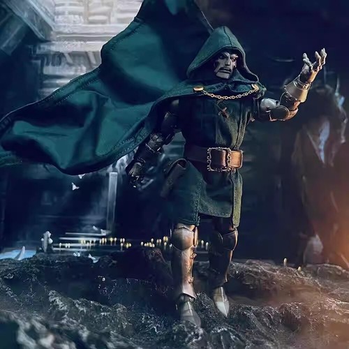 NUEVA CAPA 1/12 Personalizada Verde con Cable + Bata para 6" ML Doctor Doom (Sin figura) - Imagen 4 de 20