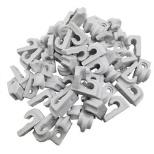  Lot of 50 Down Wall Wire Shelf Loop Clips, Plastic Brackets for Closet Shelf