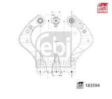Control arm, wheel suspension Febi Bilstein 183594 upper for Toyota