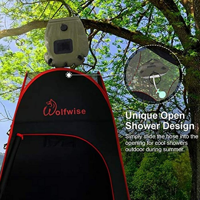 wolfwise 6.6 ft portable pop up shower privacy tent