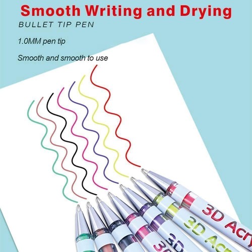 3D Acrylic Gel Pens, 1.0mm Tip, 36/48 Colors, Quick-Drying for DIY Art Projects - Picture 29 of 38