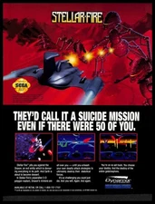 1994 Stellar Fire Retro Video Game PRINT AD Dynamix Sega CD