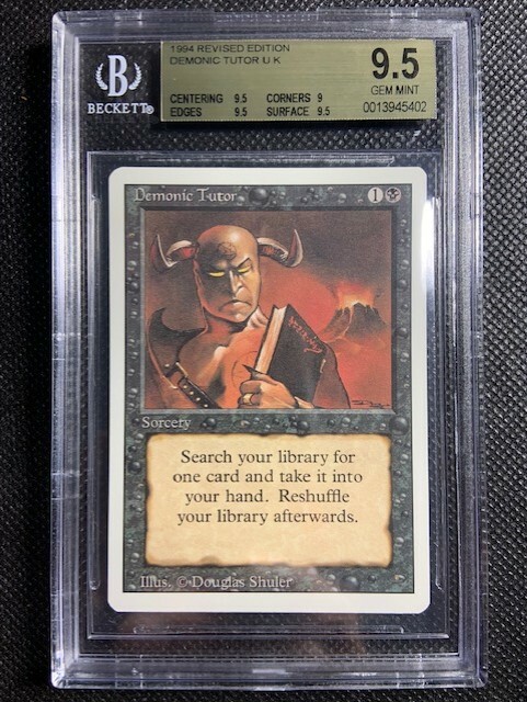 MTG demonic tutor リバイズド 未使用　ミント　1枚 1994 MTG Magic The Gathering Revised Demonic Tutor BGS 9.5 Gem