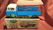 OLD VINTAGE TIN TOY FRICTION POWERED SHANGHAI SERVICE CAR TRUCK WITH BOX MF112