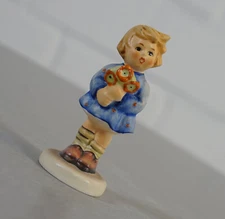 Hummel 239/A Girl with Bouquet of Flowers Goebel Porcelain Hummel Figurine W....