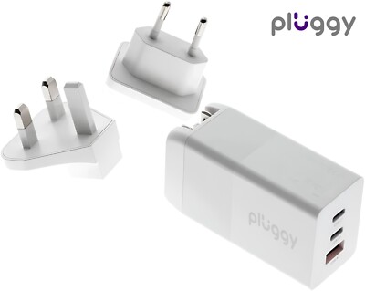 Pluggy 65W USB C Wall Fast Charger Adapter, 3-Port PD3.0 QC Power Wall Charging