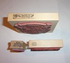 3 Christmas Rubber Stamps SANTA & TOYS and CHRISTMAS WISHES USED — photo 4
