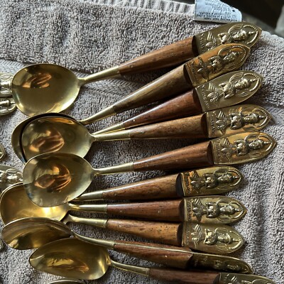 64 Pc Bronze Flatware Set Vintage Thailand- Very Rare! | eBay