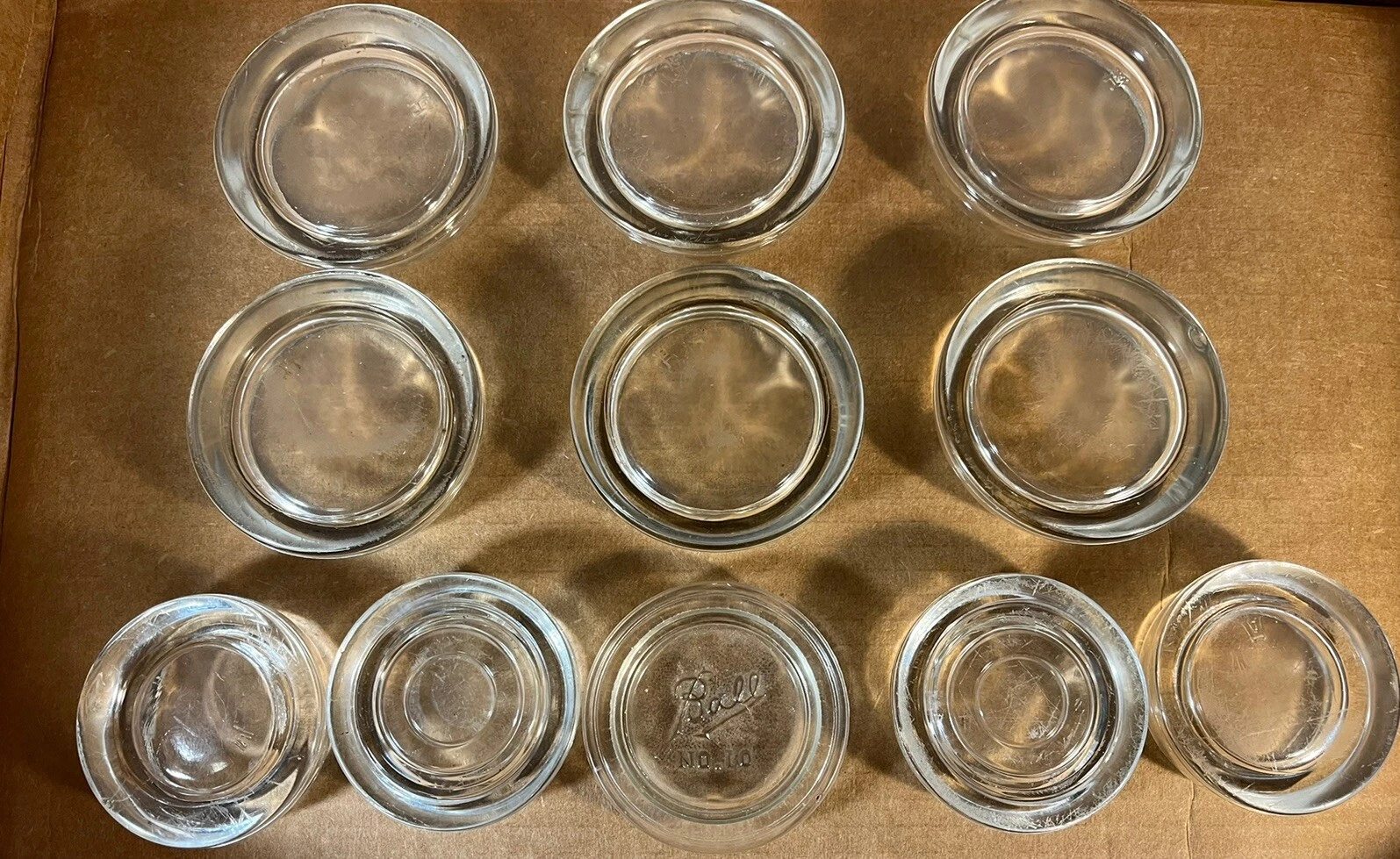 Lot of 11 Glass Ball Jar Lids - Assortment Of Sizes