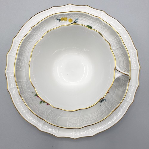 Meissen Cup Saucer & Dessert Plate Hand Painted Numbered Underlined Swords Rare - Picture 3 of 24