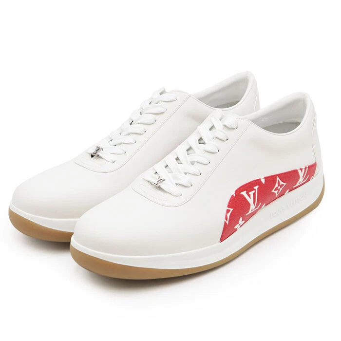 LOUIS VUITTON × Baskets Supreme 2017y LV Monogramme Chaussures Homme Taille 11 Blanc Rouge