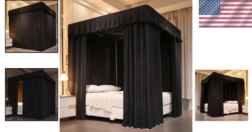 Dosel de cama Princess con techo elástico - Mosquitera negra, 59-64" de ancho x 82" de largo - Imagen 2 de 9