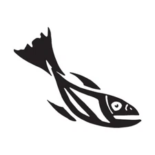 Fish Tribal Art - Vinyl Decal Sticker - Multiple Color & Sizes - ebn297