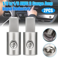 Pair of Car Audio Offset Power Ground 1/0 Gauge to 1/0 Gauge Amp Input Reducers