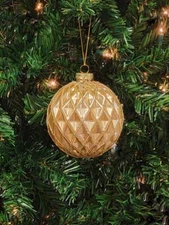 Wizardi Golden Diamond Glass Ball Christmas Ornament F07M7-32(LH76-23005)