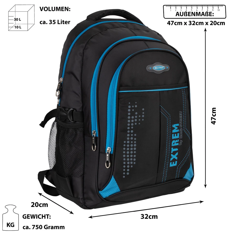 Rucksack Damen Herren Sport Schulrucksack Freizeit Reise Wandern Arbeit Backpack - Bild 3 von 4