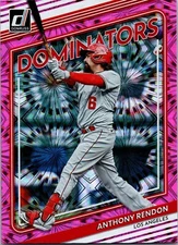 2022 Panini Donruss Pink Fireworks Dominators Anthony Rendon Los Angeles Angels