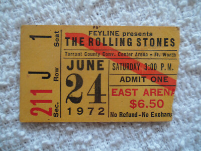 ROLLING STONES Original__1972__TICKET STUB__Exile Main Street Tour