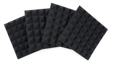 Gator Frameworks 2  Thick Acoustic Foam Pyramid Panels 12 x12 ; Charcoal - 4 Pcs