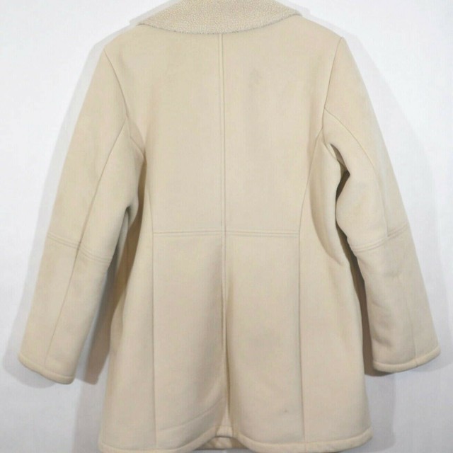 Braeton Women's Peacoat Ivory Large Sherpa Lined Faux Suede Jacket Winter Fall | eBay