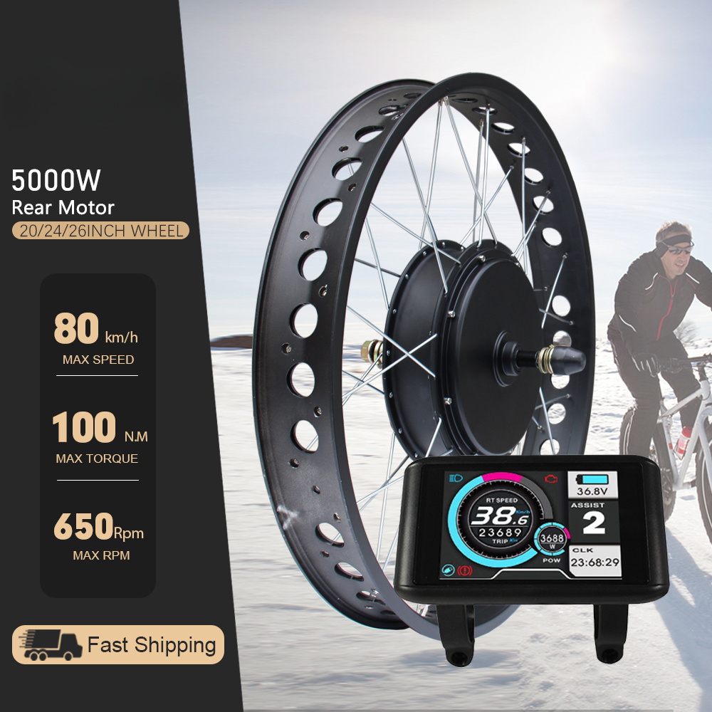 72V 5000W Fat E-bike Conversion Kit Non-gear Rear