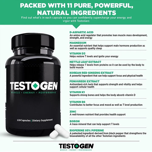 Testogen Testo Improves Mood, Enhances Muscle Growth And Increases Endurance new - Picture 5 of 9