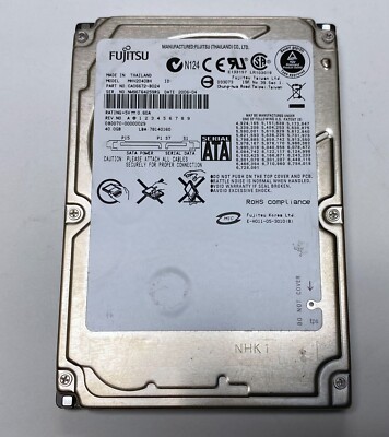Fujitsu MHV2040BH 40GB 2.5'' 5400 RPM SATA Laptop Hard Disk Drive HDD