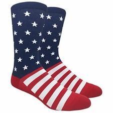 Novelty Fun Crew Print Socks for Dress or Casual American Flag 59 