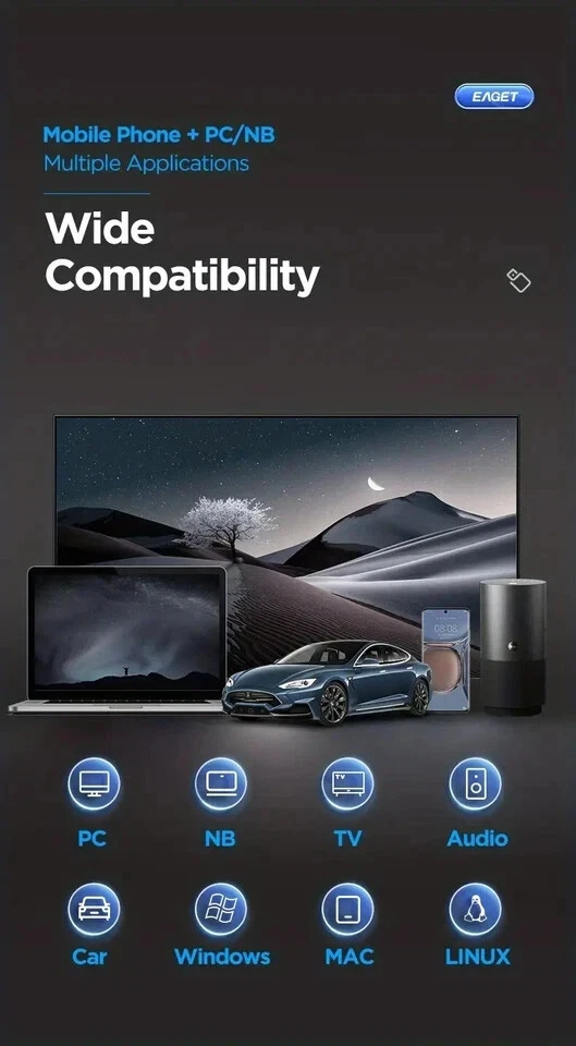 EAGET Type C USB 3.2 High Speed 2-in-1 Flash Drive for iPhone, Android, PC  64GB - Image 2 of 4