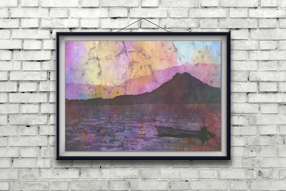 Lake Atitlan sunset- Guatemala. Fine art painting Lake Atitlan fine (art print) - Image 3 of 4
