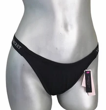 Victorias Secret VS Sydney Logo Brazilian Bikini Swim Bottom Black XL Nwt