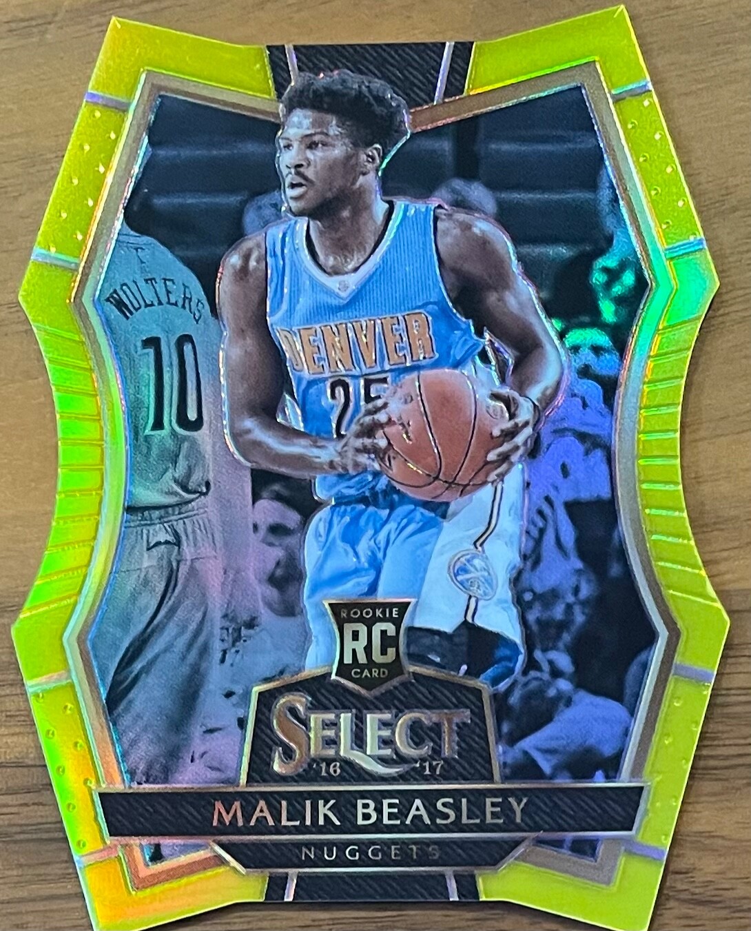 2016-17 Panini Select Malik Beasley Yellow-Die-Cut Prizm Rookie RC #176 33/75