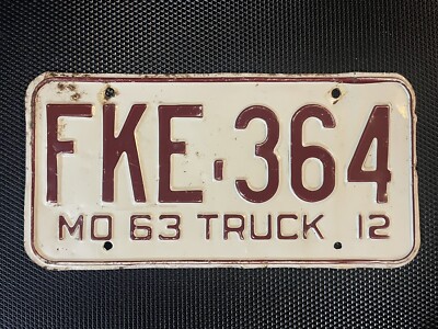 MISSOURI LICENSE PLATE 1963 TRUCK FKE-364