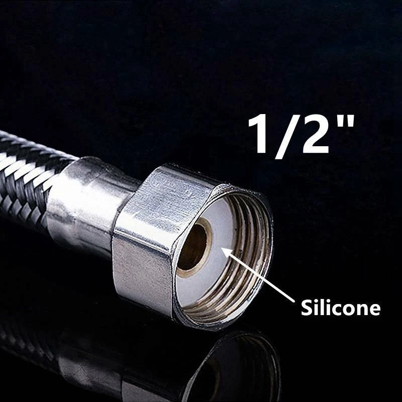 1/2 DN15 Edelstahl geflochten Sanitärschlauch Wasserleitung für Wasserhahn Bad - Bild 3 von 4