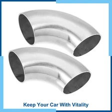 Pack(2) Car 1.75" 90 Degree Stainless Steel Bend Tube Exhaust Elbow Pipe Fitting