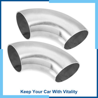 Pack(2) Car 1.75'' 90 Degree Stainless Steel Bend Tube Exhaust Elbow Pipe Fitting