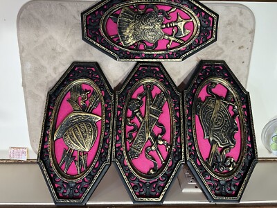 MCM Vintage home interiors  midevil wall plaques 
