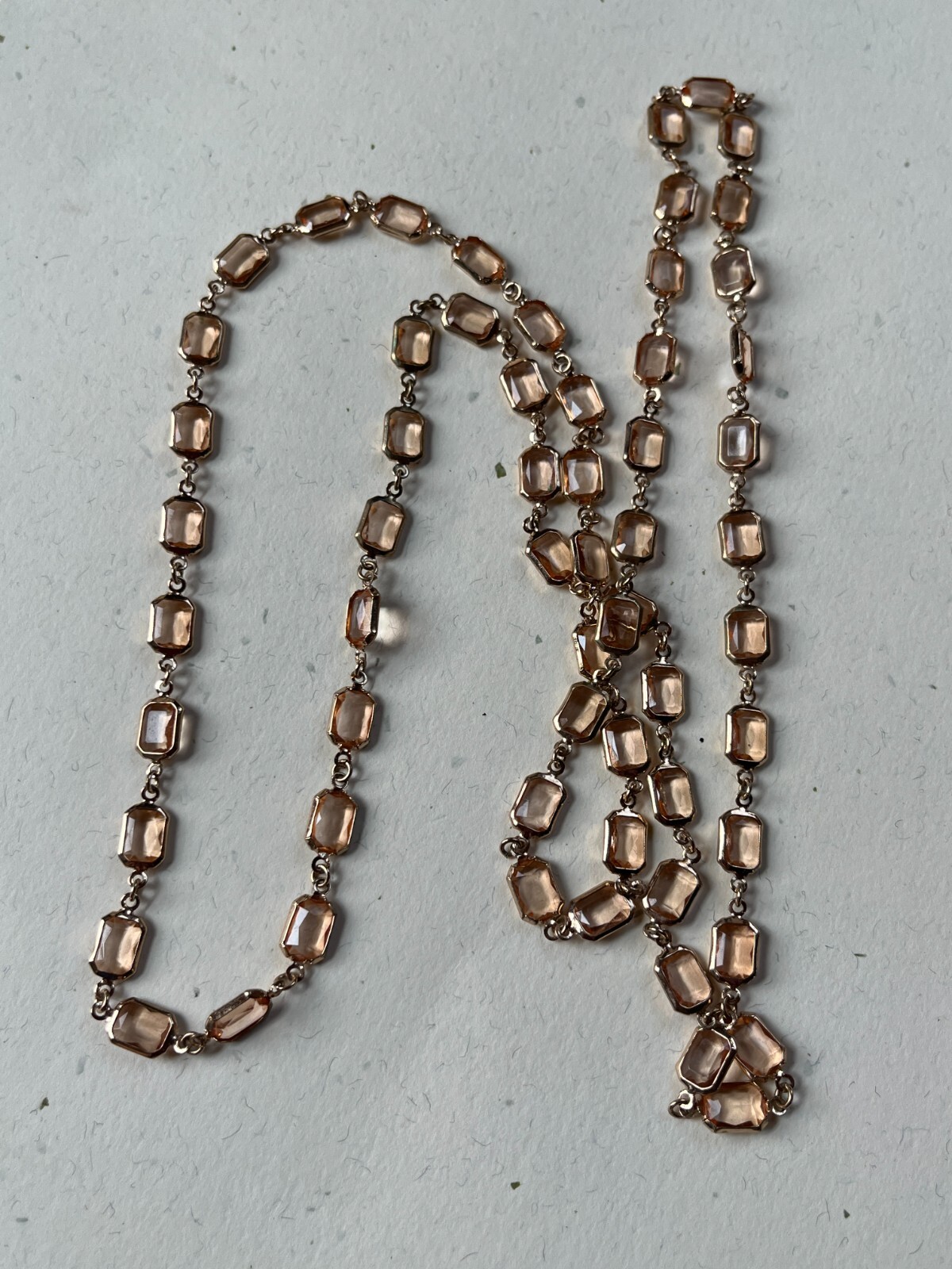 Long Peachy Orange Translucent Plastic Octagon Ca… - image 4