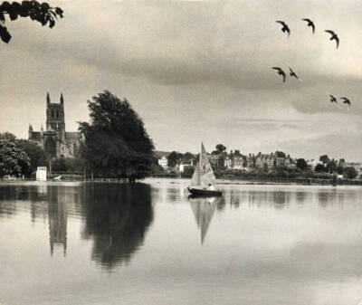 1952 Flooding At New Road Cricket Ground In Worcester Old Cricket Photo