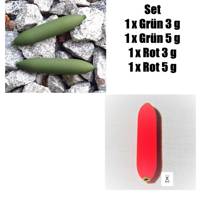 U Pose Micro Innenlaufpose Unterwasserpose 3 + 5 g Rot Grün 4 Stück