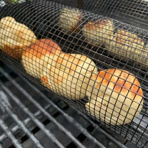 Zylindrischer Grillkorb 360 Grad Design Grillkorb Rollender Edelstahl BBQ Grill√ - Bild 10 von 20