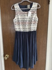 anthropologie dolan sabado sleeveless embroidered dress size medium NWT boho