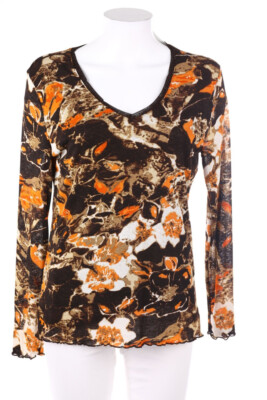 FABIANI Longsleeve-Shirt Sequins Volants Frills D 40-42 brown
