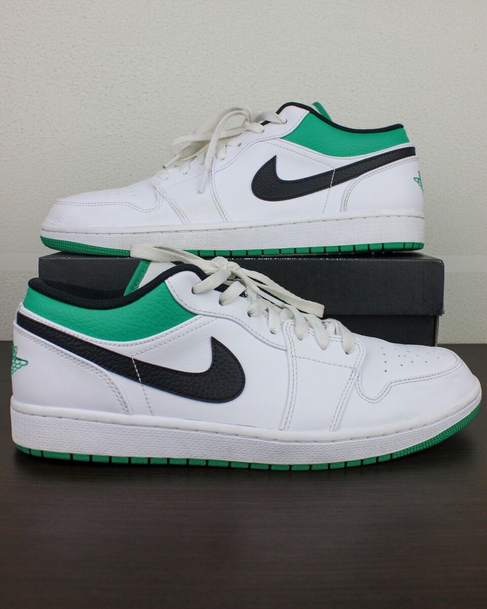 Air Jordan 1 Low Lucky Green White Black 553558-129 Men's US Air Jordan 1 Low Lucky Green White Black 553558-129 Men's US