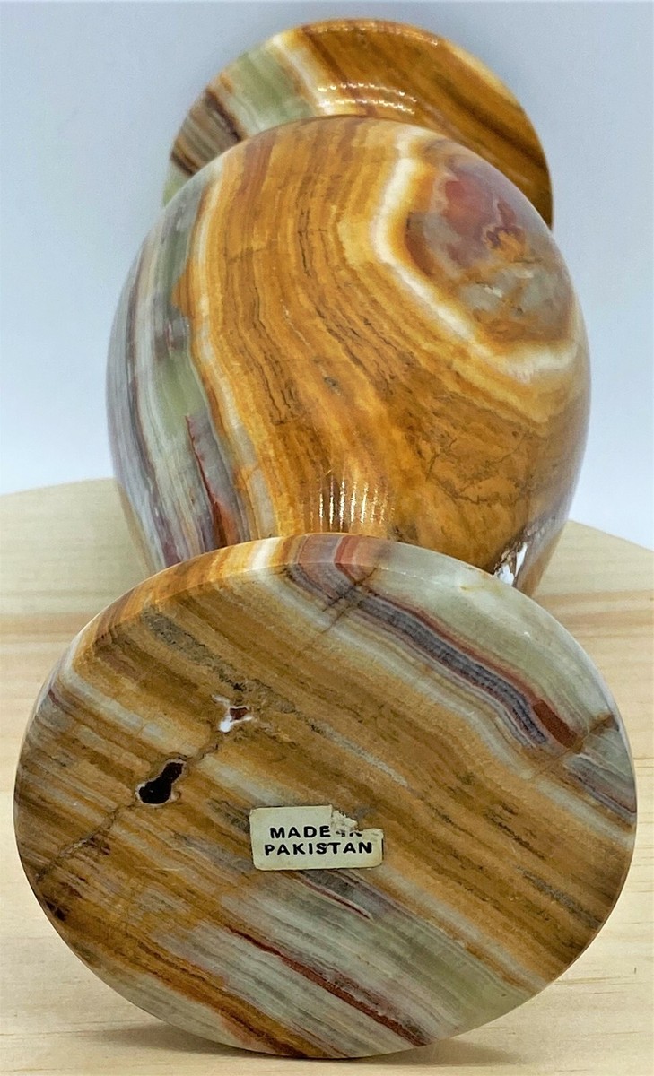 Vintage Carved Marbled Onyx Stone 8