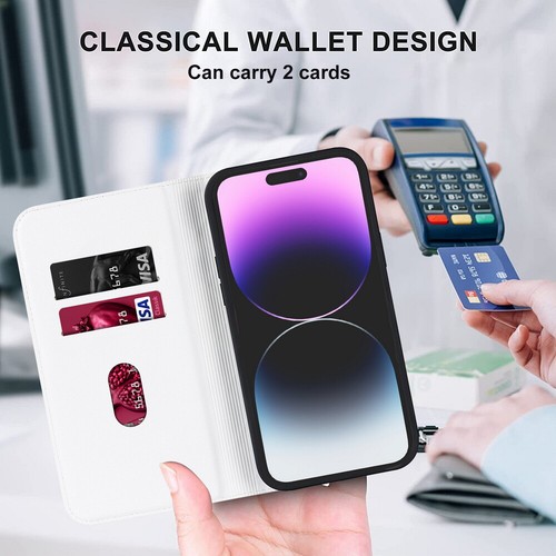 Für iPhone 13 14 15 16Pro Max Hülle Flip Leder Wallet Magnet MagSafe Laden - Bild 95 von 101