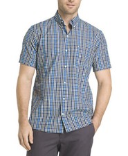 New Men's IZOD Advantage Cool FX Regular-Fit Plaid Button-Down Shirt