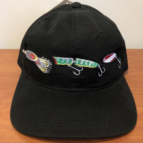 Fishing Lure Hat Baseball Cap Black 