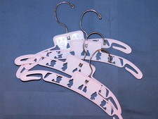 Vintage Clarolyte Children's Clothes Hangers LOT 4 Humpty Dumpty Pink Metal Hook