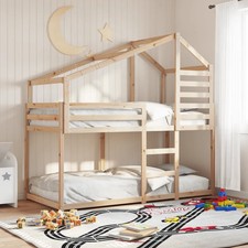WALPLUS Bunk Bed without Mattress 90x190 cm Single Solid Wood Pine